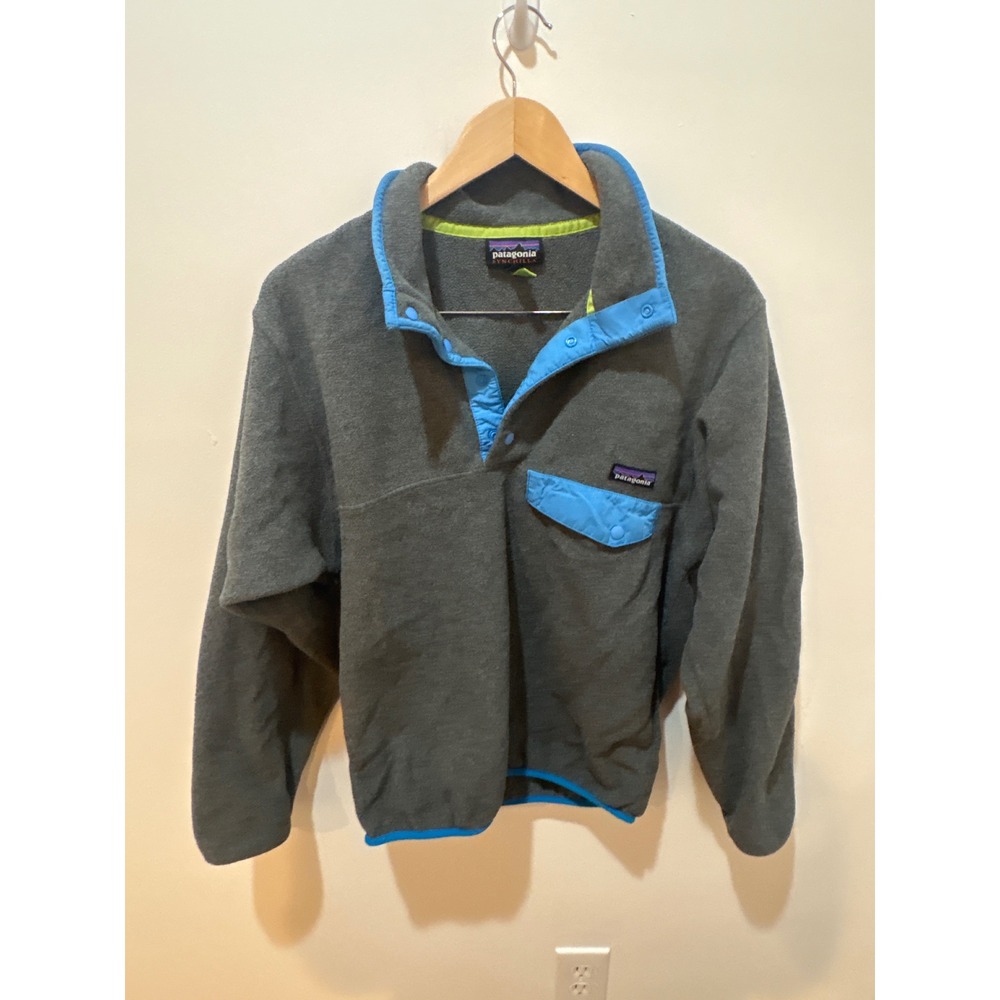 Patagonia Mens XS‎ Synchilla Snap-T Fleece Pullover Gray Blue Trim 25450